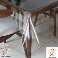 PVC 12mm Transparent Clear Dining Table Cover mat / Cloth Waterproof Protector - For 6 Chair ( 7 fit by 4.7 fit ). 