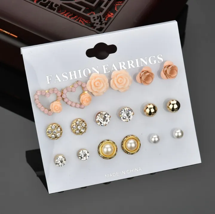 9%20Pairs%20(18%20Pcs)/Set%20Stud%20Earring%20Set%20New%20Collection%20-%20Image%203