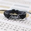(New) vintage handmade Batman leather bracelet for women men rope chain bat charm bracelets jewelry accessories. 