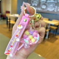 New Creative Lollipop key chain Cute Keychain Luxury Floating Cute Moving Liquid Key Ring for Women Bag Pendant Keyfob. 