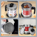 Stainless Steel 1.4L Oil Filter Pot Leakproof Can Grease Container Tank Filter Residue Filter Oil Pot with Strainer Storage. 