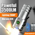 High Quality 3 Core Powerful Mini LED Flashlight Rechargeable Super Bright Torch Waterproof With Magnet For Hiking Camping.