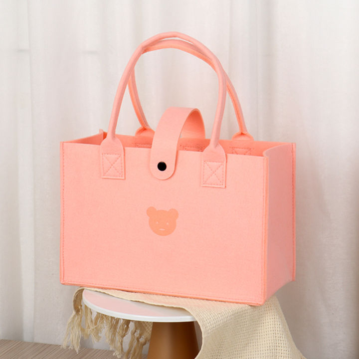 WholesaleinsSimple%20Bear%20Felt%20Handbag%20Large%20Capacity%20Totes%20Cute%20Cartoon%20Pure%20Color%20Thickened%20Felt%20Bag%20-%20Image%208