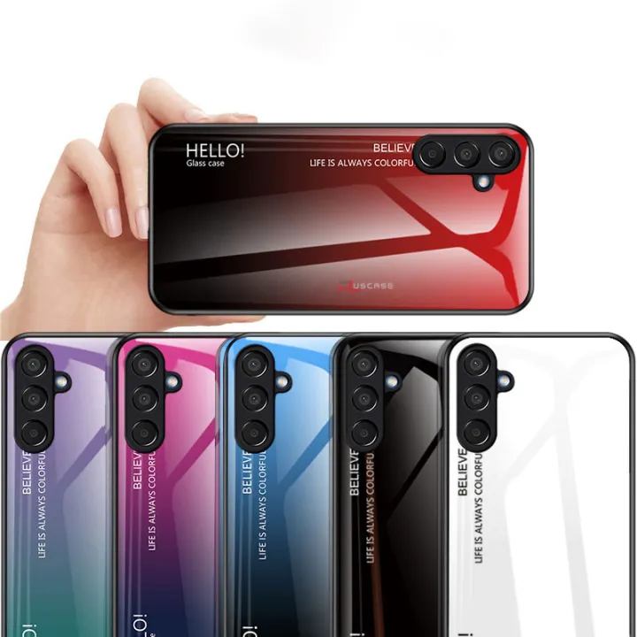 PlusCase%20for%20Samsung%20Galaxy%20M15%20/%20F15%205G%20Case%20Glass%20Hard%20Gradient%20Painted%20Shockproof%20Phone%20Back%20Cover%20-%20Image%204