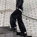 Jackson Wang Jeans Men's Fashion Brand Spring and Autumn American Style oversize High Street Wave Straight Pants Loose Wide. 