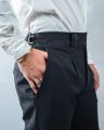 Men’s Black Straight Fit Formal Gurkha Pants. 