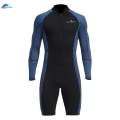 1.5mm Neoprene Men Wetsuit Diving Suit Keep Warm Long Sleeve Shorts Front Zip Protection XXXL.