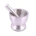 Stainless Steel Mortar and Pestle - Silver.