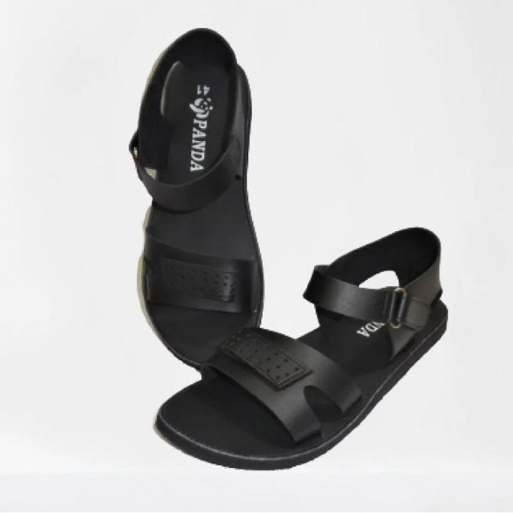 Trendy Leather Sandal For Men-Black - Slippers For Men