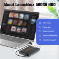 Launchbox Gaming HDD 500GB Portable Game Hard Drive for PS4/PS3/PS2/Wii/WiiU/Switch/Gamecube for PC/Laptop with 3760 PC/3D Games.