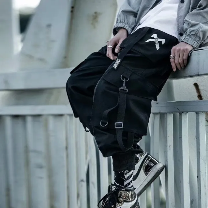 Techwear%20Ribbons%20Hop%20Tactical%20Cargo%20Pants%20Men's%20Casual%20Letter%20Embroidery%20Streetwear%20Dance%20Sport%20Pencil%20Pants%20Male%20Trousers%20-%20Image%204