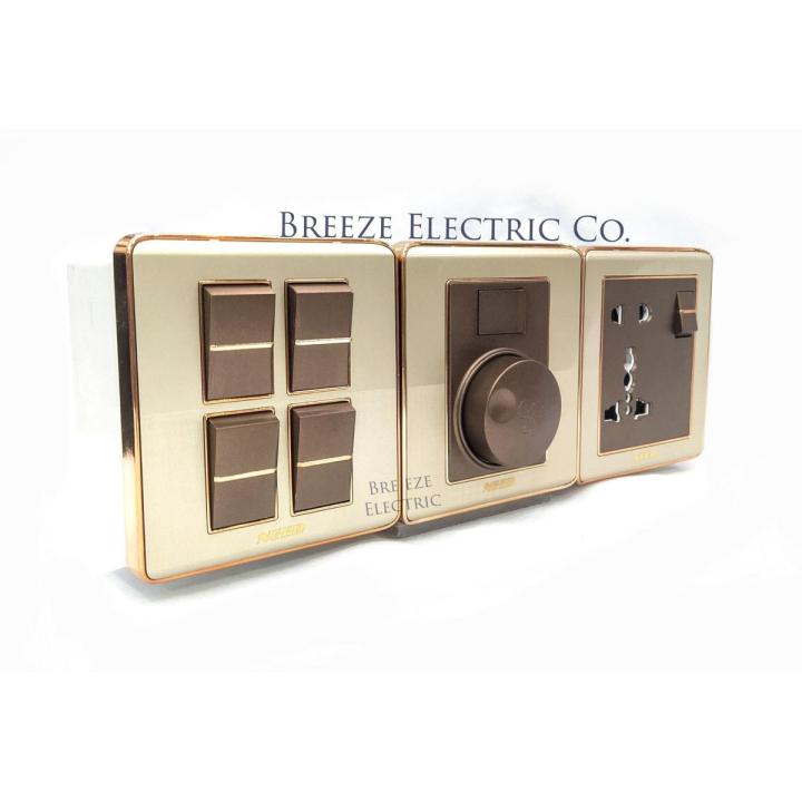 Need Gang Switch Standard Value Pack: 4 Gang+ Fan Dimmer+13A 5 pin Multi Socket+3 gang Plastic Back Cover.