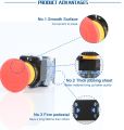 LA38 Emergency Push Button with Red Mushroom Head - Industrial Safety Stop Switch, 22mm Mounting Hole, 1NO1NC Contacts.