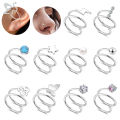ZS 1 PC 20G Double Layers Stainless Steel Nose Ring Butterfly Star Nose Hoop Rings Ear Cartilage Tragus Helix Piercings Jewelry.
