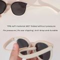 3-12 Years Kids Polarized Sunglasses Boys' Cool Girls Soft TPEE Frame Cat Eye Design Fashion Sun UV400 Protection Oval Glasses Moonlight Shines.