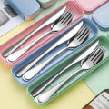 Cutlery Set Western Food Knife Stainless Steel Fork Spoon For Kids Student Picnic Camping Travel Portable Tableware Set With Box.