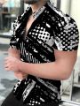Luxury Man Shirt Male Summer Hawaiian Print Social Short Sleeve Men's Casual Single Button Slim Blouses Mens Designer Clothes.