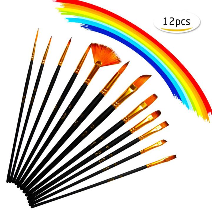 Keep Smiling Artist acrylic Paint Brush Set Of 12 Pcs (M-A6308) | Daraz ...