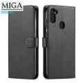 【3C VictoryEagle】[MIGA Plaza] for Samsung Galaxy A11/M11 R flip wallet case leather cover bags coques with card slots casing. 
