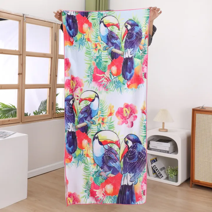 Printed%20Bath%20Towel%20Beach%20Towel%20Microfiber%20Absorbent%20Soft%20Foreign%20Trade%20Swimming%20by%20the%20Sea%20Holiday%20Pad%20Shawl%20-%20Image%202