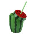 Lovely Food Grade Plastic Summer Straw Cup Cartoon Fruit Strawberry Pineapple Watermelon Water Bottle Drinkware Gift. 