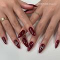 24pcs Black 3D Bow Almond Nails Tips Pearl Love Sequin Design False Nails Art Removable Waterproof Artificial Press on Nail. 