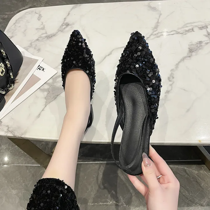Glittering%20fairy%20style%20evening%20toe%20sandals%202024%20summer%20new%20sequined%20pointed%20toe%20back%20hollow%20flat%20slippers%20women%20-%20Image%203