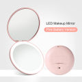 Makeup Mirror Light Mini Portable LED Light 3X Magnify Hand Hold Cosmetic Mirror Foldable Lightweight Mini Design Pocket Mirror.