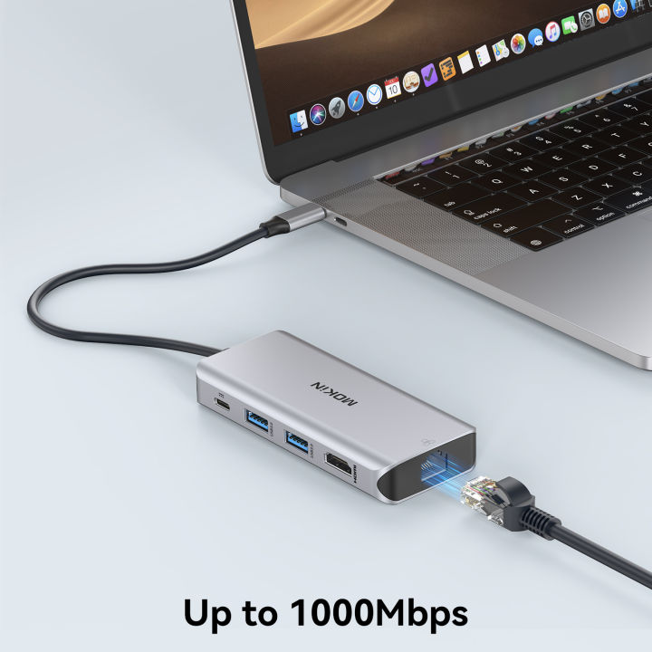 MOKiN%208%20in%201%20USB%20C%20HUB%20to%204K30Hz%20HDMI%20Hub%20Adapter%20Docking%20Station%20with%20USB%203.0%20RJ45%20SD/Micro%20SD%20PD3.0%20for%20MacBook%20Pro/Air%20Laptop%20-%20Image%205