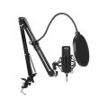 HXSJ Usb 192Khz/24Bit Podcast Re-cording Microphone Kit Professional Condenser Studio Broadcasting Mic With Stand Flat Head Microphone. 
