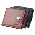 Men's Wallet Retro Woven Pattern PU Leather Men's Short Wallet Multi-Card Wallet Luxury Wallet Zipper Fashion Purse for Men.