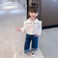 Girls' wide-leg pants spring new Korean version of foreign casual loose jeans for small children. 