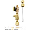 R410A R22 Valve Core Remover Installer Tool with Dual Size SAE 1/4 & 5/16 Port for R404A R407C R134A R12 R32 HVAC System. 