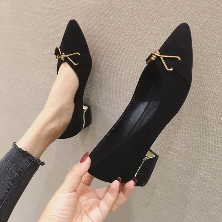 Women's%20Shoes%20Thick%20Heel%20Pointed%20Toe%20Shoes%20Summer%20New%20Women's%20Mid-heel%20Single%20Shoes%20Working%20Black%20High%20Heels%20Women%20-%20Image%203