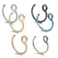 1Pc Stainless Steel Nose Ring Hoop Septum Rings C Clip Lip Ring Earring for Women Piercing Body Jewelry Non-Pierced. 