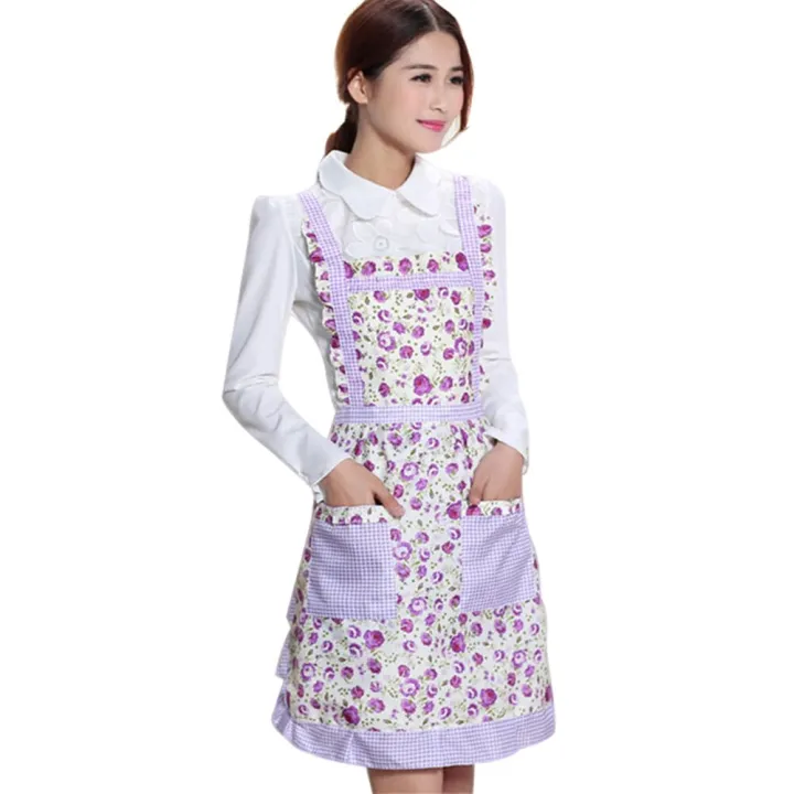 %E3%80%90happy%20one%E3%80%91Women%20Apron%20with%20Pockets%20Waterproof%20Print%20Double%20Layer%20Anti-oil%20Kitchen%20Thick%20Home%20Supplies%20-%20Image%202