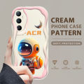 BILI for Realme C65 Back Cover Cute Astronaut Pattern Cream Texture Wavy Soft Silicone Mobile Phone Covers. 