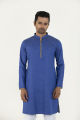 Masculine Royal Blue Semi Fit Jacquard Panjabi For Men. 