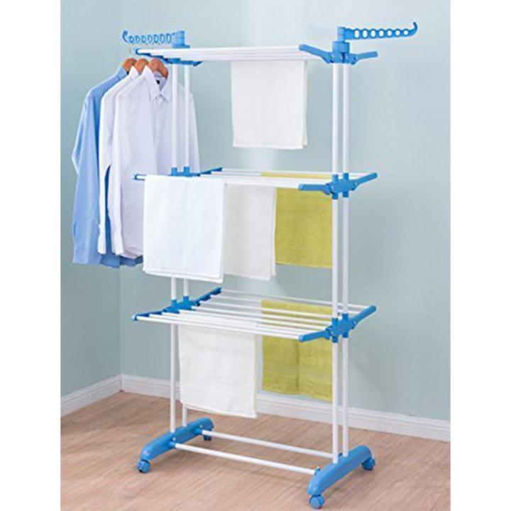 Cloth Hanger Rack With Double Pole-Stand - 3 Tier