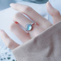Retro Minority Design Moonstone Simple Super Fairy Gemstone Ring for Women ins Wind Affordable Luxury Fashion Advanced Sense.