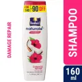 Parachute Naturale Damage Repair Shampoo with Red Hibiscus & Coconut Milk For Strong & Soft Hair Smoothens Rough Hair Paraben Free, 100% Vegan All Hair Types 160 ml.