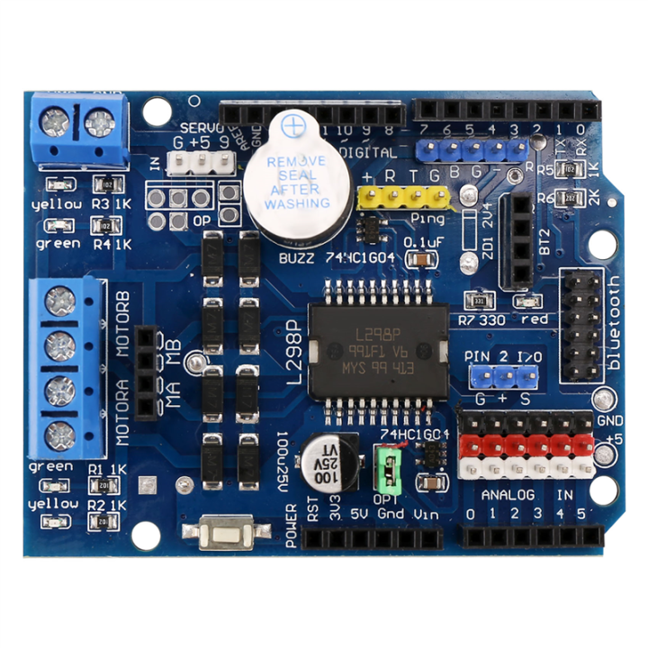 L298P DC Motor Drive Board Module L298P DC Motor Drive Shield Board Module 2A Dual H-Bridge 2 Way for R3