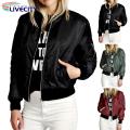 Winter Jacket Solid Color Streetwear Women Spring Coat.