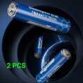 Doublepow Long Cycle Life AAA Size 1.5V 1000mWh High Performance Rechargeable Lithium-ion Batteries with Built-in Micro USB Charging Port & LED Indicator Facility - 2 Pieces (Blue).