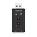 Mini USB 2.0 3D Virtual 480Mbps External 7.1 Channel Audio Sound Card Adapter- black. 