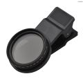 Andoer 37MM Professional Clip-on Phone Filter Lens ND2-400 Adjustable Neutral Density Filter with Phone Clip Lens Protector for Smartphone Photography.