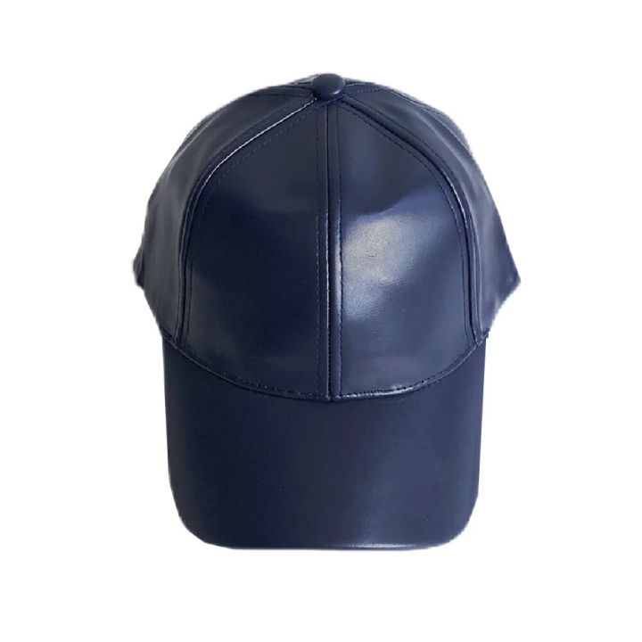 (NEW)PU Leather Baseball Cap Macaron Color Duck Tongue Shading Hip-Hop Hat Men and Women Outdoor Wild