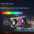 Bluetooth Speaker Transparent Sound Box Colorful Lights Dual Speaker High Power Subwoofer Sound (Model-V8). 