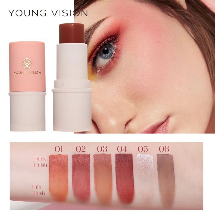 YOUNG VISION Multifunctional Makeup Stick for Lazy People High gloss Makeup, Rouge Matte Blush Stick, 6 Colors Available