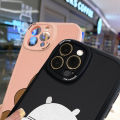 Hontinga for OPPO A16 Back Cover PU Leather Cartoon Ice Bear Case Soft Silicone Edge Phone Cases.